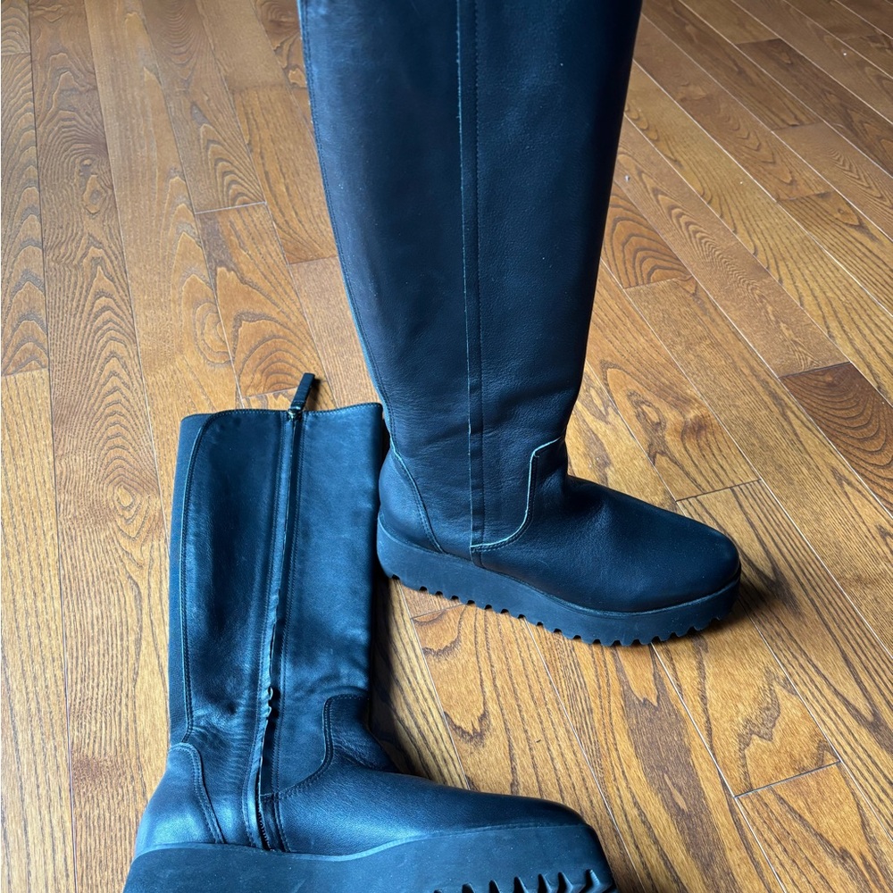 Women's ALL BLACK Hi Stretch Flatform Boot
